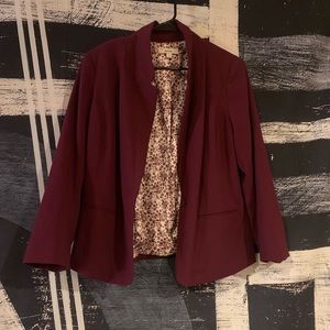Kenzie Red blazer floral patterned lining